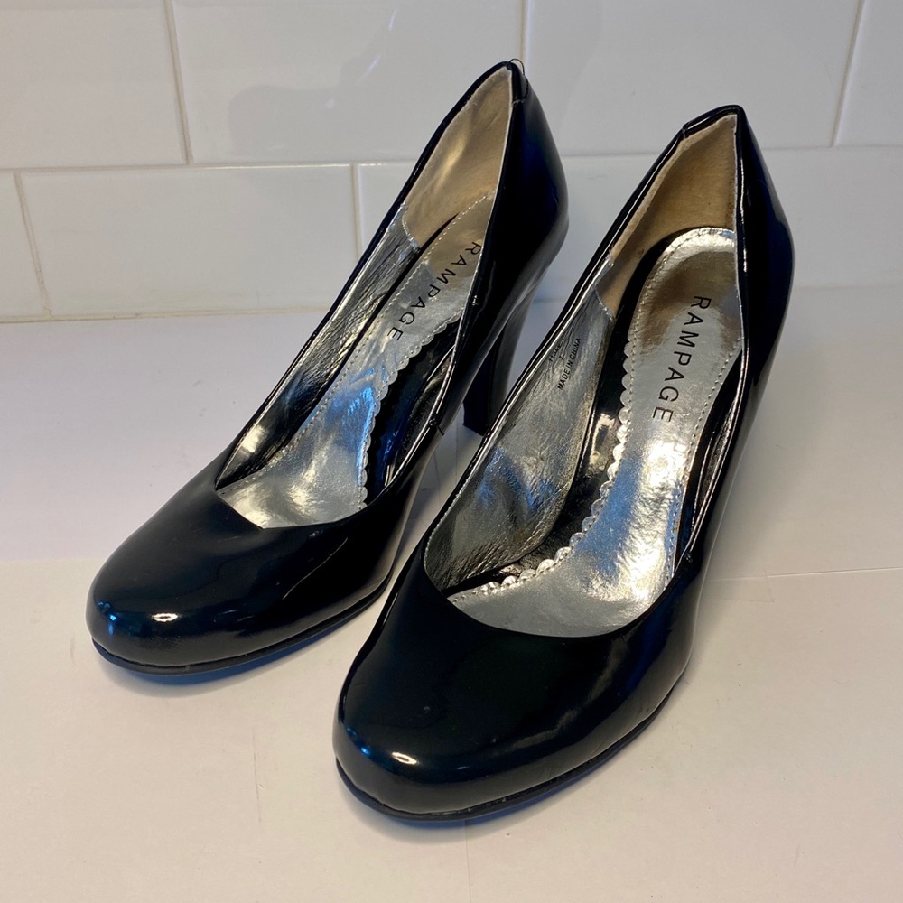 Rampage black patent leather size 7 heels
